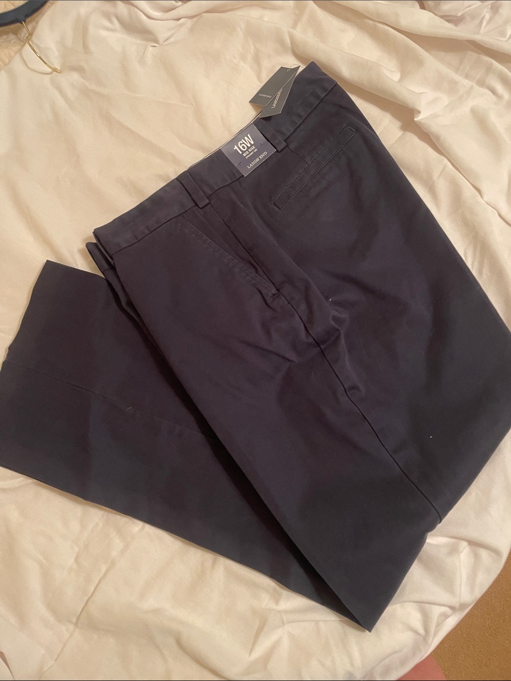 Lands' End Women’s Classic Navy Straight-Leg Chinos